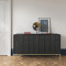 Комод з телескопічними напрямними Perfect Home Nova KSZ154 3D3S 154x63x39 Чорний (золоті ніжки) (PFH-091247)