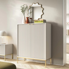 Комод високий Perfect Home Nova K104 2D 104x125x39 Кашемір (золоті ніжки) (PFH-091237)