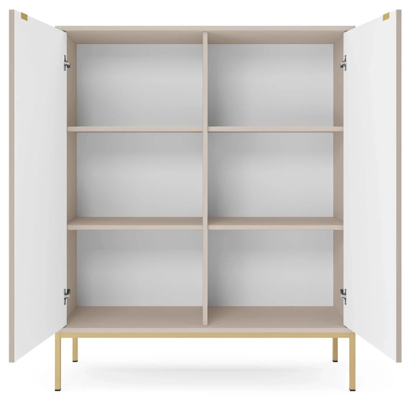 Комод високий Perfect Home Nova K104 2D 104x125x39 Кашемір (золоті ніжки) (PFH-091237)