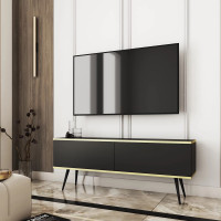 Тумба під телевізор Perfect Home Oro RTV135 2D 135х53х32 Чорний (чорні ніжки) (PFH-091327)