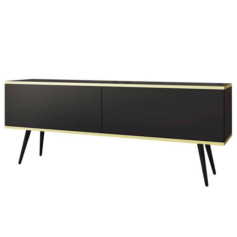 Тумба під телевізор Perfect Home Oro RTV135 2D 135х53х32 Чорний (чорні ніжки) (PFH-091327)