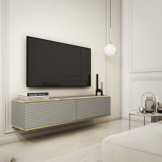Тумба під телевізор навісна Perfect Home Oro RTV135 MDF 2D 135х30х32 Сірий (PFH-091357)