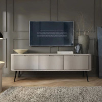 Тумба під телевізор Perfect Home Zova RTV168 168х56х39 Кашемір (чорні ніжки) (PFH-091274)