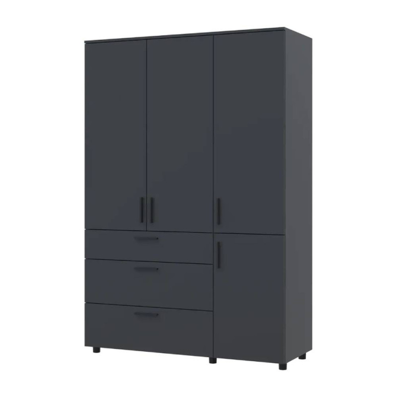 Шафа для одягу Doros Торн Антрацит 3 ДСП/3Ш (полиці) 135х51.6х200 (DRS-012084)