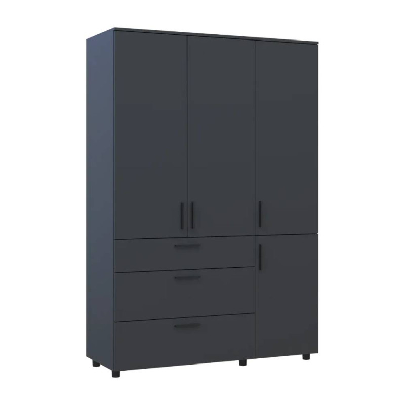 Шафа для одягу Doros Торн Антрацит 3 ДСП/3Ш (полиці) 135х51.6х200 (DRS-012084)