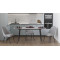 Стол кухонный раскладной Данди на конусных ногах Ferrum-decor 75x120 160)x70 Черный металл ДСП Бетон 16 мм (FRD-106777)