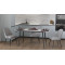 Стол кухонный раскладной Данди на конусных ногах Ferrum-decor 75x120 160)x70 Черный металл ДСП Бетон 16 мм (FRD-106777)