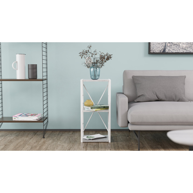 Етажерка 3/34 Ferrum-decor Серії Конект 73x34x28 білий ДСП Бетон 16мм (FRD-105527)