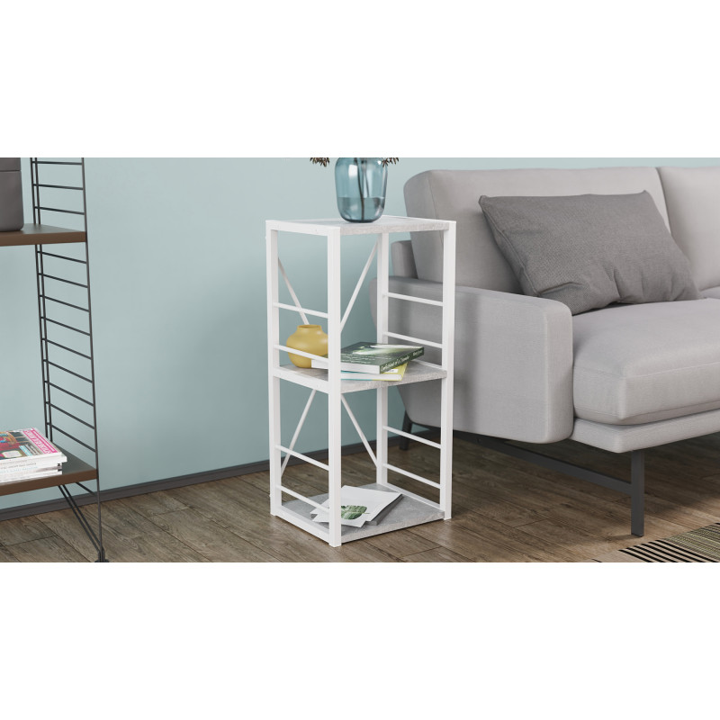 Етажерка 3/34 Ferrum-decor Серії Конект 73x34x28 білий ДСП Бетон 16мм (FRD-105527)