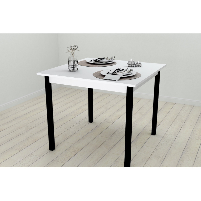 Стол кухонный Ferrum-decor Диего 75x90x90 Черный ДСП Белое 16мм (FRD-106317)