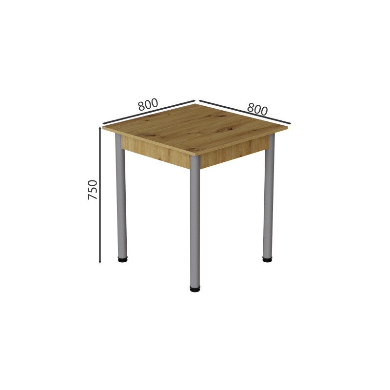 Стол кухонный Ferrum-decor Агата 75x80x80 Серый ДСП Дуб Артизан 16мм (FRD-105677)