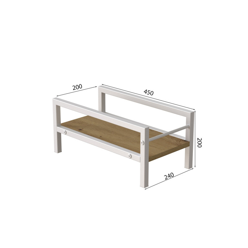 Підставка для системного блоку Ferrum-decor Нікі 21x24x45 Білий ДСП Дуб Артизан 16мм (FRD-105297)