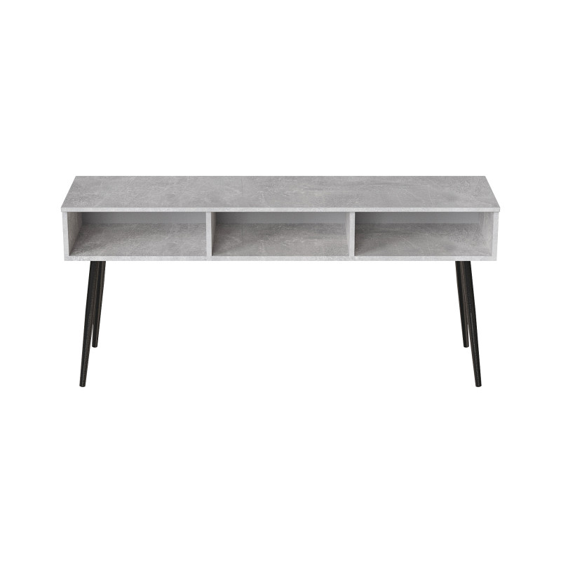 Тумба під телевізор Кентук Ferrum-decor 45x139x38 Чорний метал ДСП Бетон 16 мм (FRD-106727)