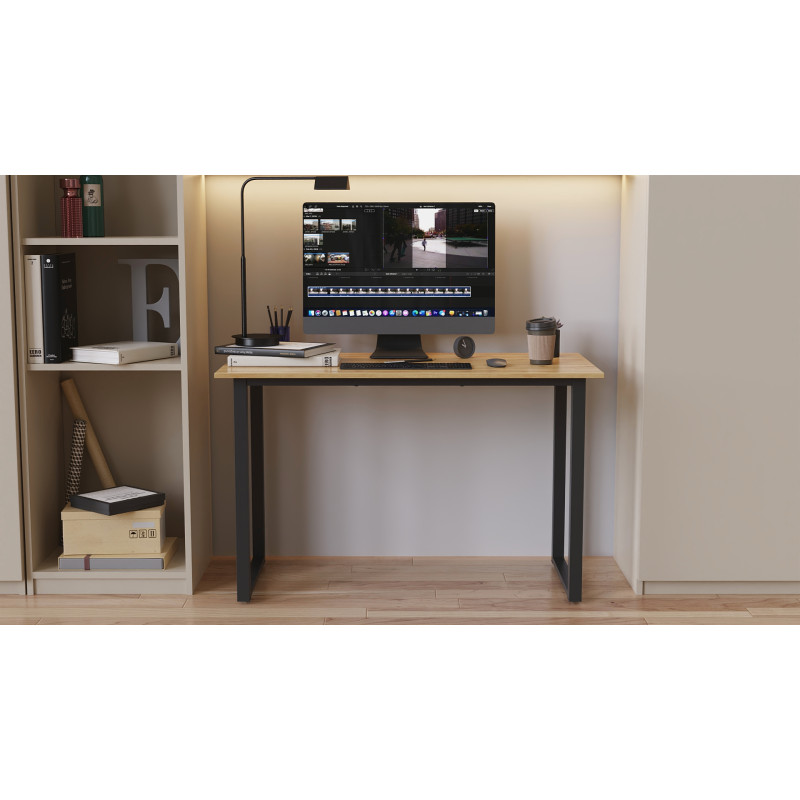 Стіл письмовий Кнап 2 Ferrum-decor 750x1400x600 Чорний метал ДСП Дуб Артизан 16 мм (FRD-106407)