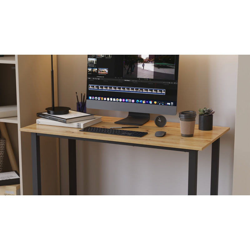 Стіл письмовий Кнап 2 Ferrum-decor 750x1400x600 Чорний метал ДСП Дуб Артизан 16 мм (FRD-106407)