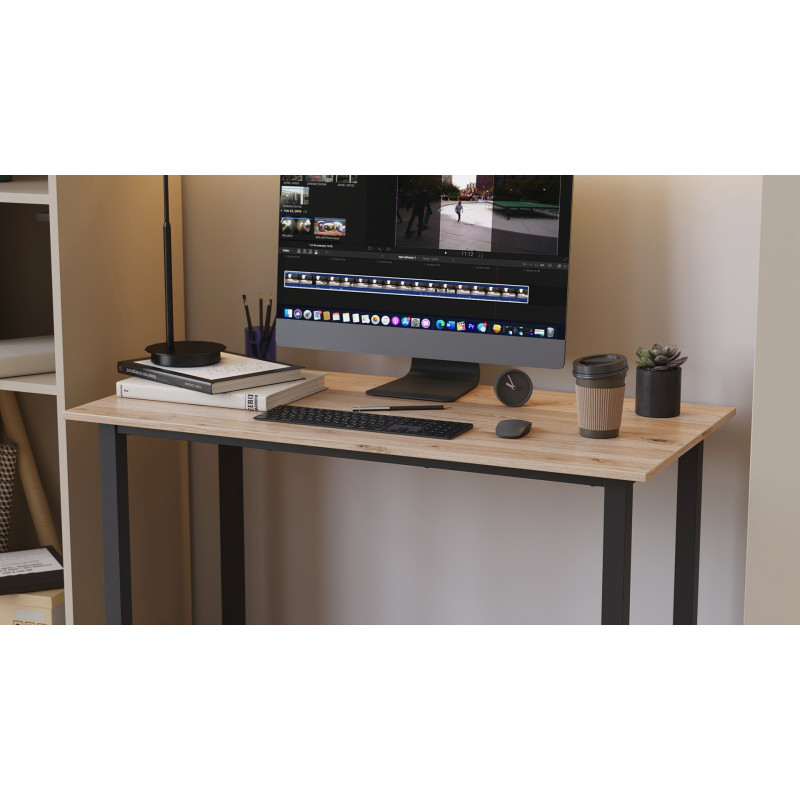 Стіл письмовий Кнап 2 Ferrum-decor 750x1000x600 Чорний метал ДСП Дуб Сан-Марино 16 мм (FRD-106387)