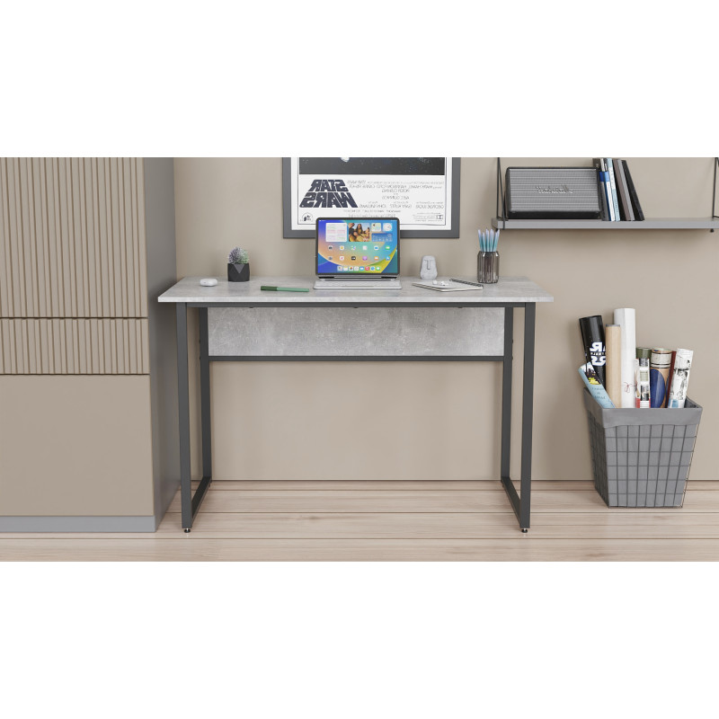 Стіл письмовий Коді Ferrum-decor 75x100x70 Чорний метал ДСП Бетон 16 мм (FRD-106597)