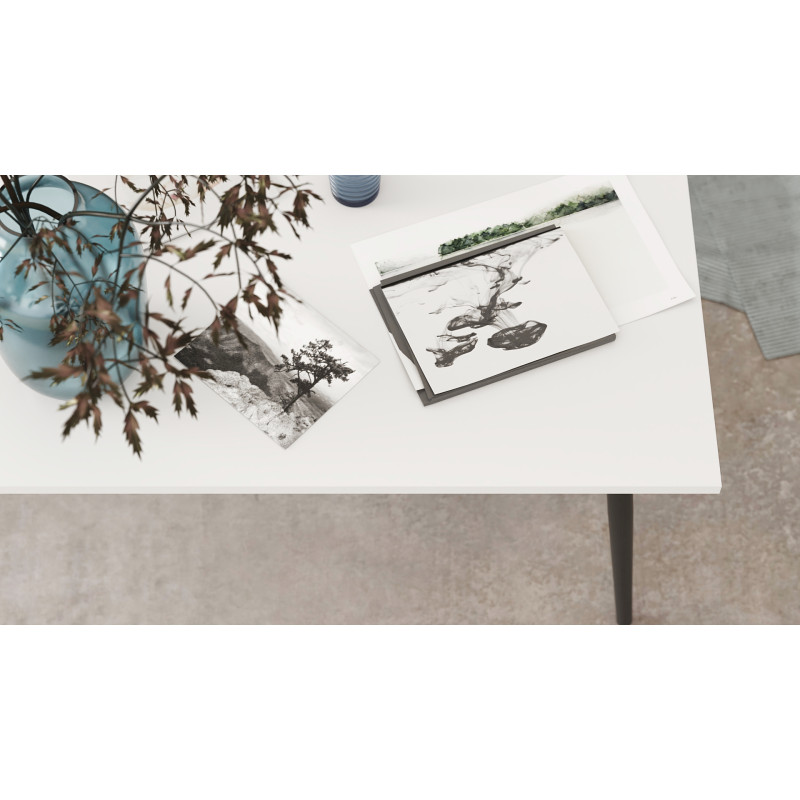 Стіл журнальний Монтана Ferrum-decor 45x100x50 Чорний метал ДСП Білий 16 мм (FRD-106717)