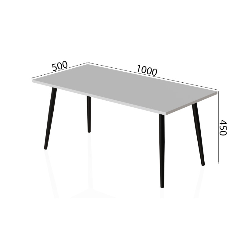 Стіл журнальний Монтана Ferrum-decor 45x100x50 Чорний метал ДСП Білий 16 мм (FRD-106717)