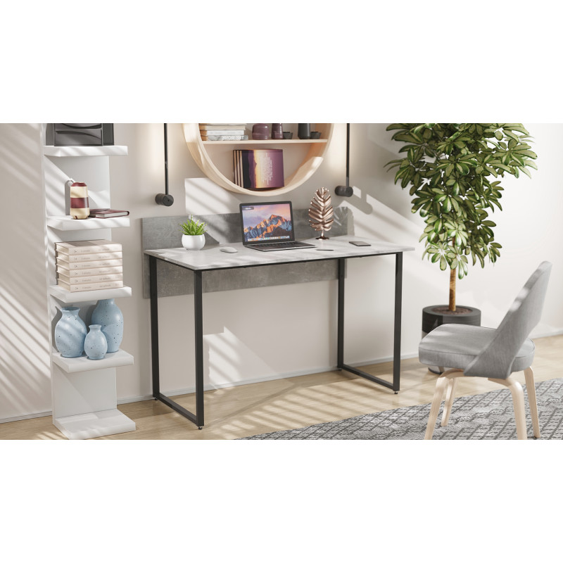 Стіл письмовий Скай Ferrum-decor 75x120x60 Чорний метал ДСП Бетон 16 мм (FRD-106657)