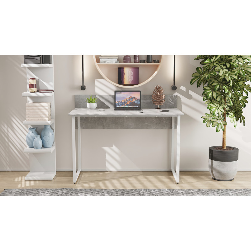 Стіл письмовий Скай Ferrum-decor 75x140x60 Білий метал ДСП Бетон 32 мм (FRD-106667)