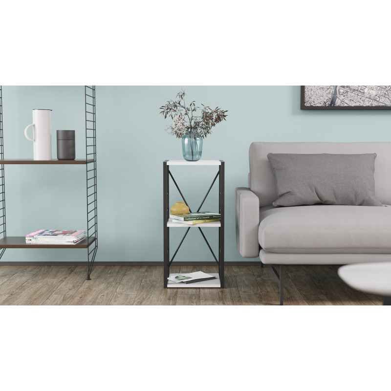 Етажерка 3/34 Ferrum-decor Серії Конект 73x34x28 чорний ДСП Біле 16мм (FRD-104289)