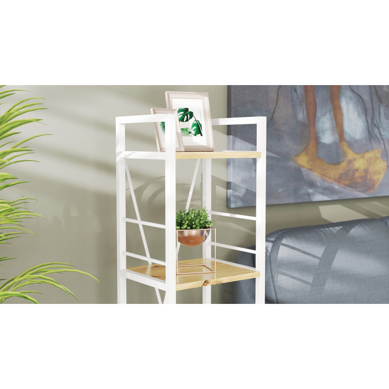 Етажерка 4/34 Ferrum-decor Серії Конект 120x34x28 білий ДСП Дуб Артизан 16мм (FRD-104279)