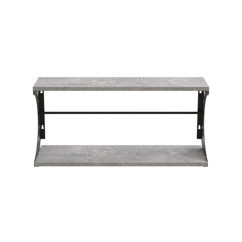Полка настенная Ferrum-decor Букин 330x600x240 металл Черный ДСП Бетон 16 мм (FRD-102869)