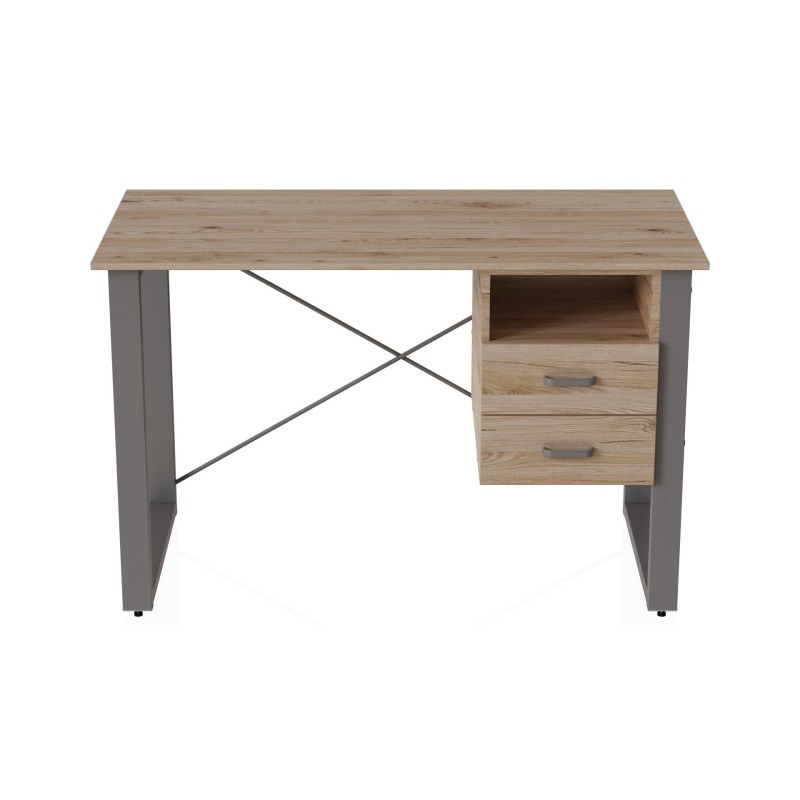 Письмовий стіл із ящиками Ferrum-decor Оскар 750x1400x600 метал Сірий ДСП Дуб Сан-Марино 16 мм (FRD-103249)