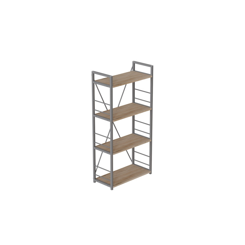 Етажерка 4/60 Ferrum-decor Серії Конект 120x60x28 сірий ДСП Дуб Сан-Марино 16мм (FRD-104249)