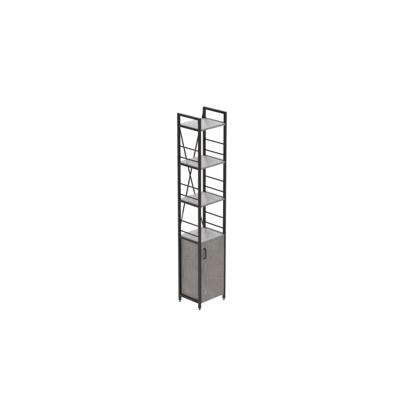 Етажерка 4/34 Ferrum-decor Серії Конект з тумбою 179x34x28 Чорний ДСП Бетон (FRD-104469)