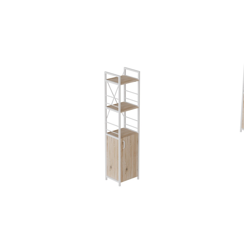 Этажерка 3/34 Ferrum-decor Серии Конект с тумбой 144x34x28 Белый ДСП Сан-Марино (FRD-104429)