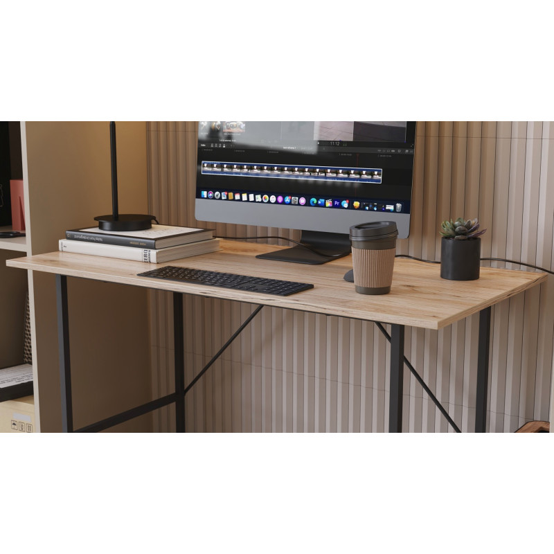 Стол письменный Line Тайм Ferrum-decor 750x1200x500 Черный металл ДСП Дуб Сан-Марино 16 мм (FRD-104879)
