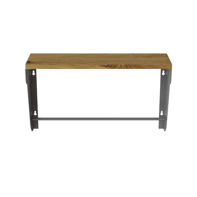 Полка настенная Ferrum-decor Свит 300x600x150 металл Серый ДСП Дуб Артизан 16 мм (FRD-102819)