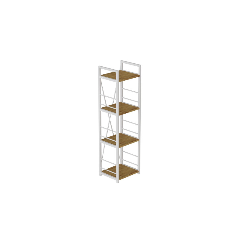 Етажерка 4/34 Ferrum-decor Серії Конект 120x34x28 білий ДСП Дуб Артизан 16мм (FRD-104279)