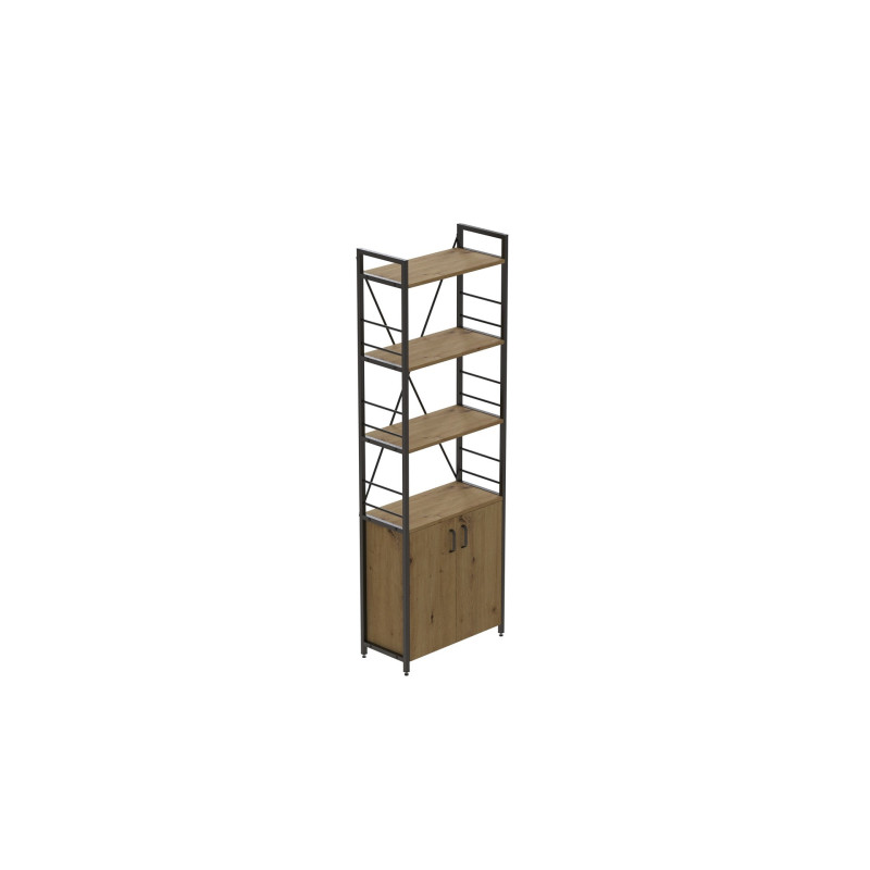 Етажерка 4/60 Ferrum-decor Серії Конект з тумбою 179x60x28 Чорний ДСП Артизан (FRD-104489)