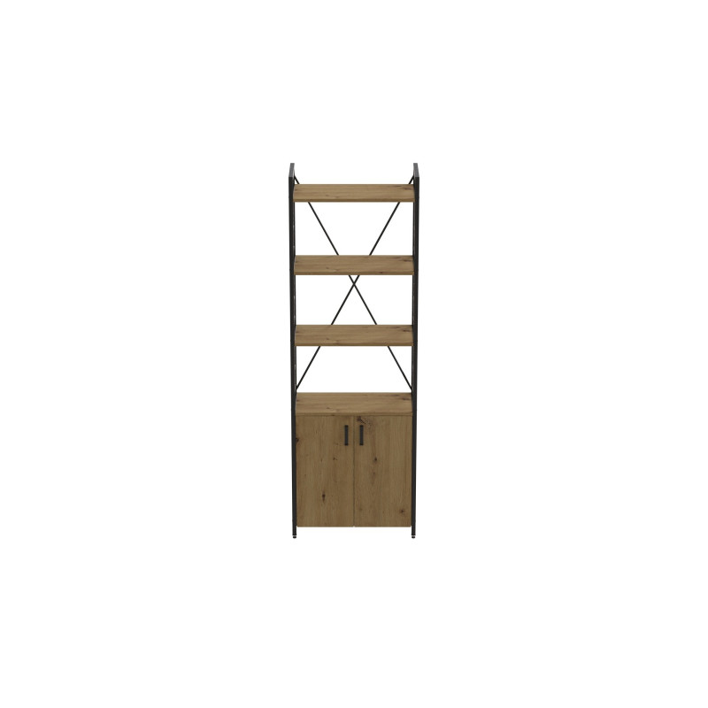 Етажерка 4/60 Ferrum-decor Серії Конект з тумбою 179x60x28 Чорний ДСП Артизан (FRD-104489)