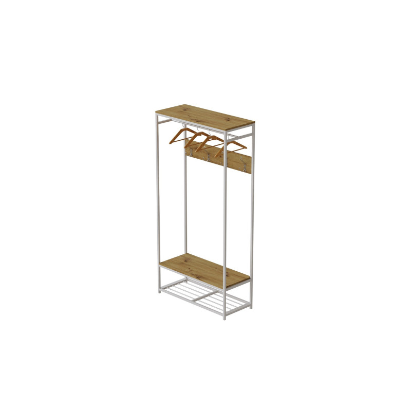 Вешалка напольная модульная Ferrum-decor Трелис 15 180x90x38 белый ДСП Дуб Артизан 16мм (FRD-104369)