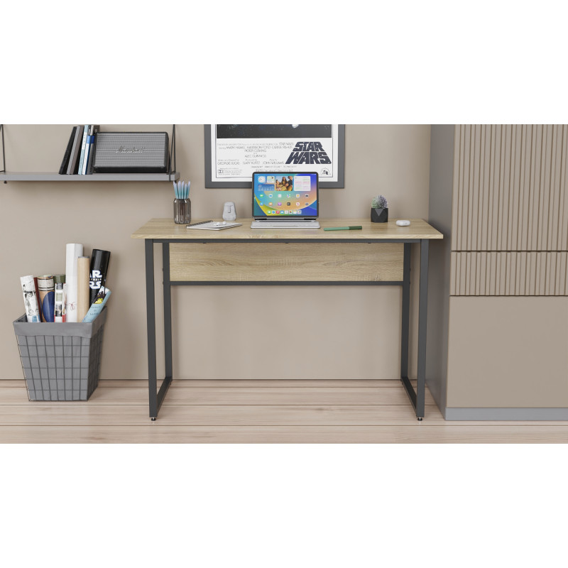 Письмовий стіл із ящиками Ferrum-decor Оскар 750x1400x600 метал Чорний ДСП Дуб Артизан 16 мм (FRD-103239)