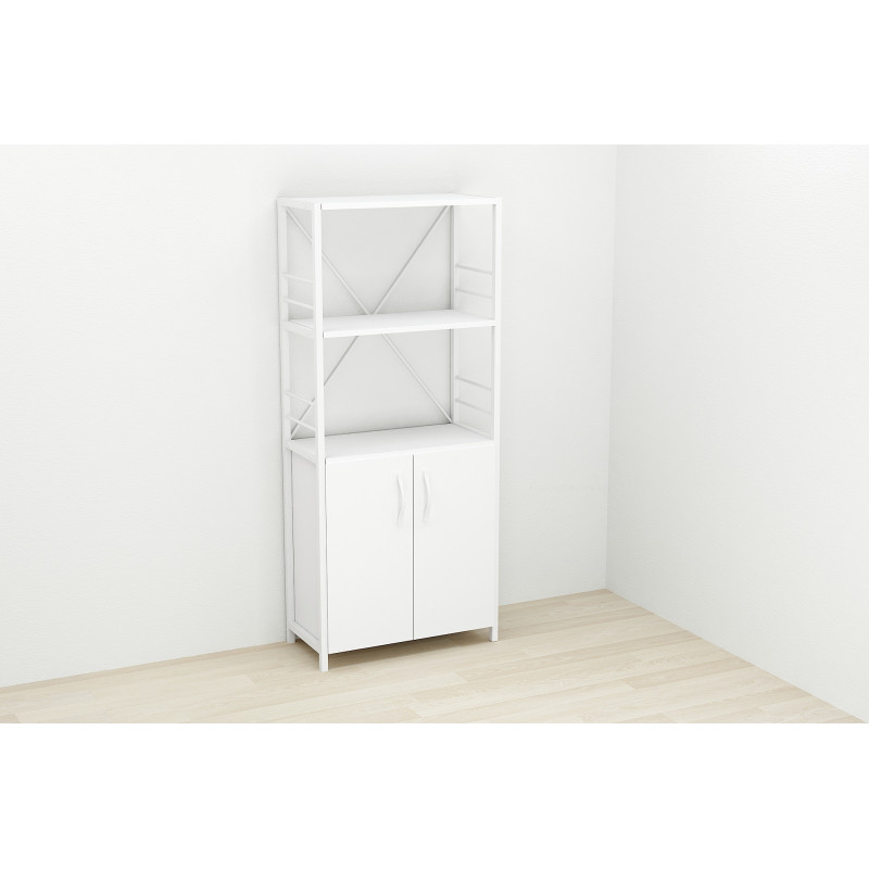 Етажерка 3/60 Ferrum-decor Серії Конект із тумбою 144x60x28 Білий ДСП Біле (FRD-104449)