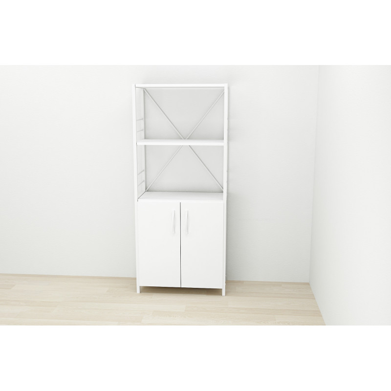 Етажерка 3/60 Ferrum-decor Серії Конект із тумбою 144x60x28 Білий ДСП Біле (FRD-104449)