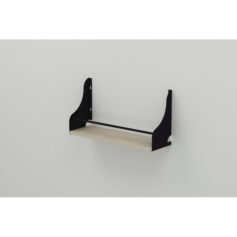 Полка настенная Ferrum-decor Изи 260x600x150 металл Черный ДСП Сонома 16 мм (FRD-102929)