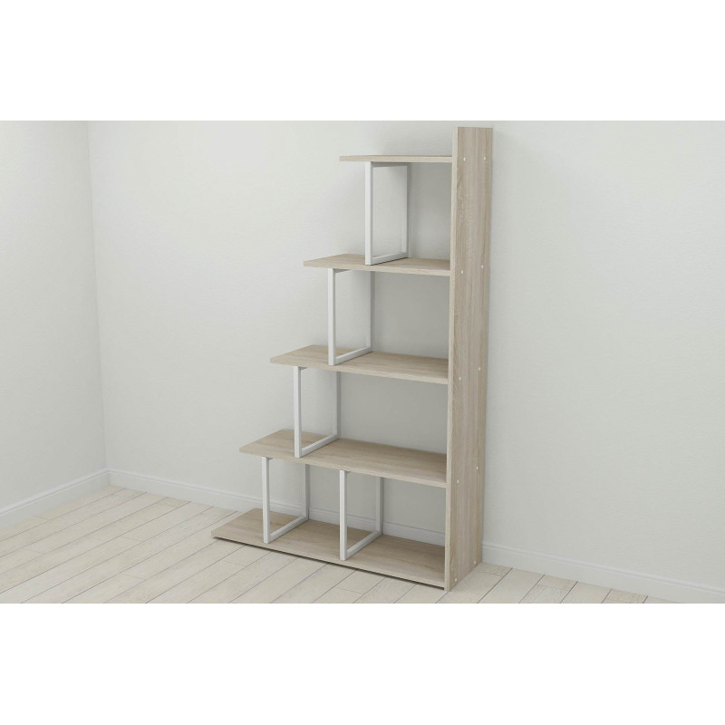 Этажерка Ferrum-decor Стелла 1600x1020x300 Белый металл ДСП Дуб Сонома (FRD-103469)