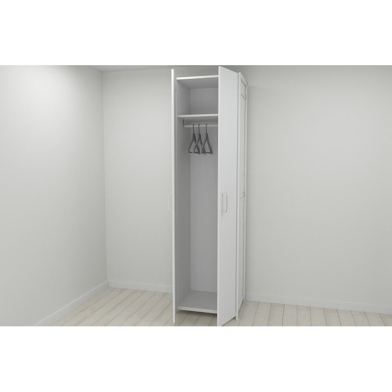 Шкаф Гардероб Уни секция 6 серии Конект Ferrum-decor 220x60x50см Белый металл ДСП Белый 16 мм (FRD-104579)
