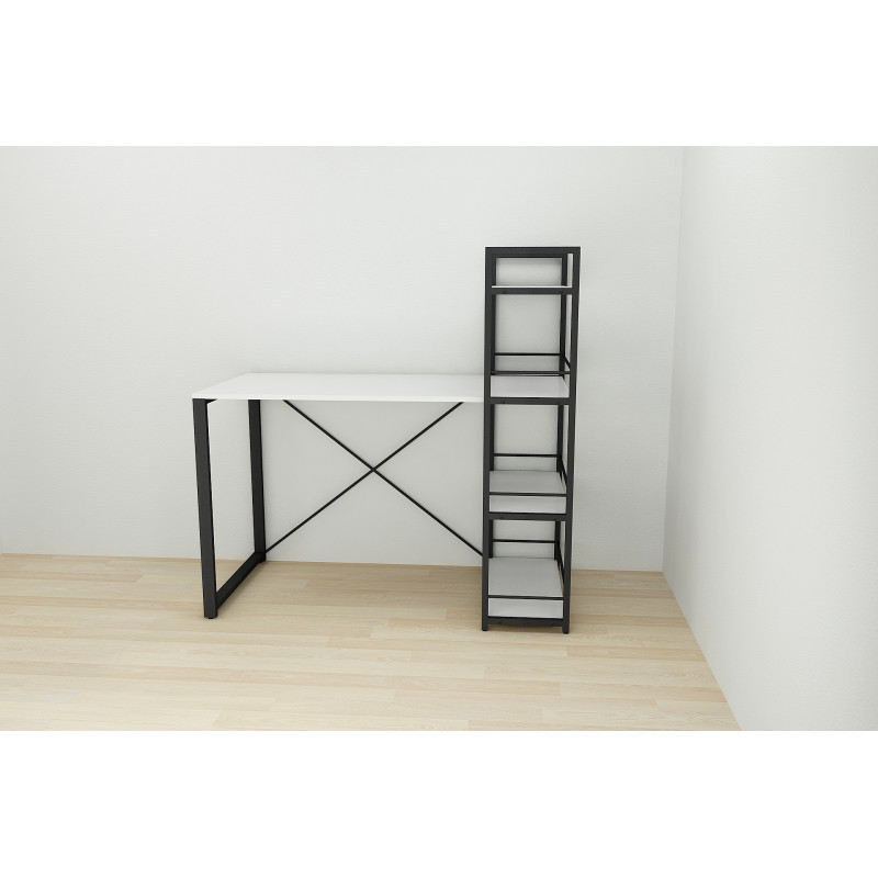 Письмовий стіл Ferrum-decor Серії Конект з етажеркою 75x120x600 чорний ДСП Біле 16мм (FRD-104219)