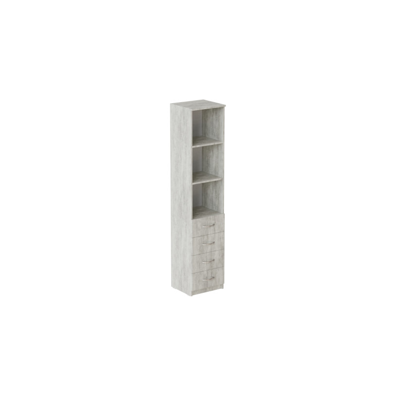 Пенал Анжело Ferrum-decor на 3 полиці з 4 шухлядами 1900x400x380 ДСП Бетон 16 мм (FRD-104929)