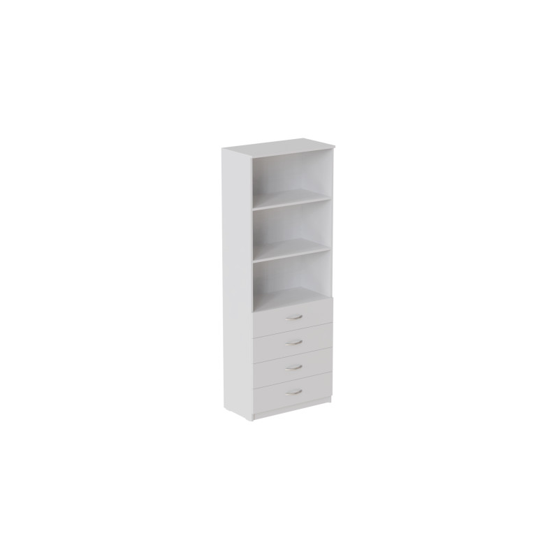Шкаф Анжело Ferrum-decor на 3 полки с 4 ящика 1900x700x380 ДСП Белое 16 мм (FRD-105019)