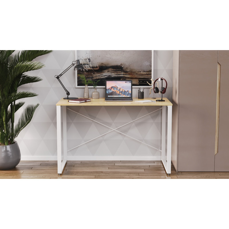 Письмовий стіл Ferrum-decor Серії Конект 75x120x600 білий ДСП Дуб Артизан 16мм (FRD-104209)