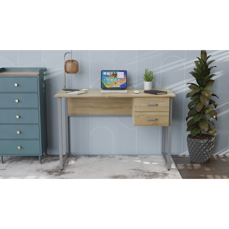Письмовий стіл Ferrum-decor Дакота 75x120x70 сірий ДСП Дуб Сонома 16мм (FRD-102339)