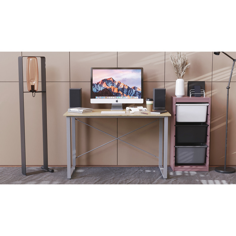 Письмовий стіл Ferrum-decor Дейв 75x100x60 сірий ДСП Дуб Сонома 16мм (FRD-102359)